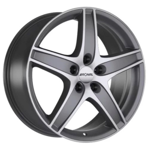 Ronal R48 W8.5 R18 PCD5x120 ET35 DIA82 titanium front diamond cut